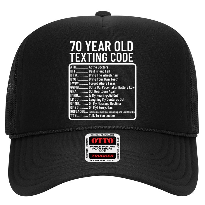 Funny 70 Year Old Texting Code Birthday Hat