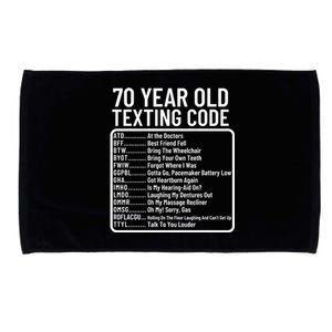 Funny 70 Year Old Texting Code Birthday Microfiber Hand Towel