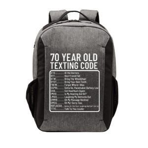 Funny 70 Year Old Texting Code Birthday Vector Backpack