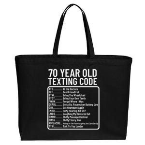 Funny 70 Year Old Texting Code Birthday Cotton Canvas Jumbo Tote