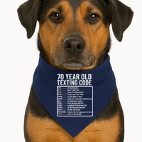 Funny 70 Year Old Texting Code Birthday USA-Made Doggie Bandana