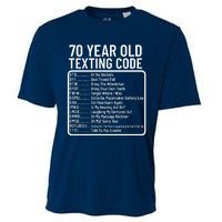 Funny 70 Year Old Texting Code Birthday Cooling Performance Crew T-Shirt