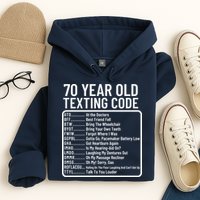 Funny 70 Year Old Texting Code Birthday Hoodie