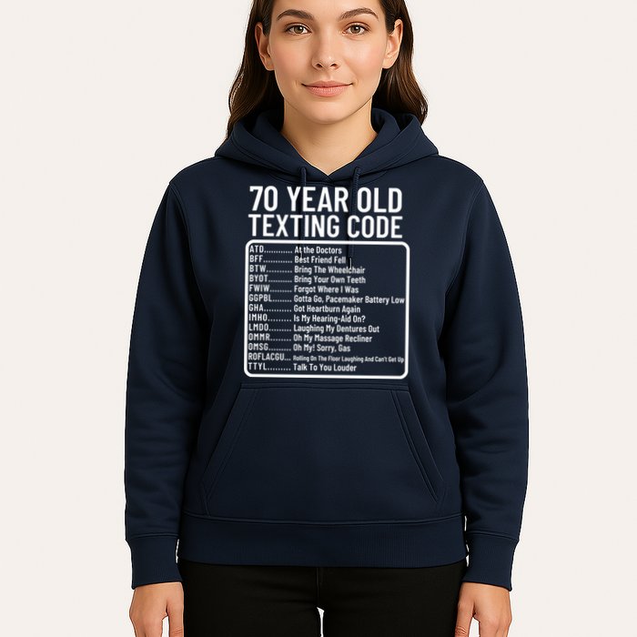 Funny 70 Year Old Texting Code Birthday Hoodie