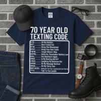 Funny 70 Year Old Texting Code Birthday Tall T-Shirt