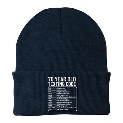 Funny 70 Year Old Texting Code Birthday Knit Cap Winter Beanie
