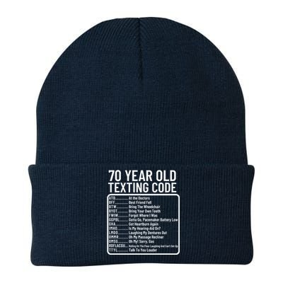 Funny 70 Year Old Texting Code Birthday Knit Cap Winter Beanie