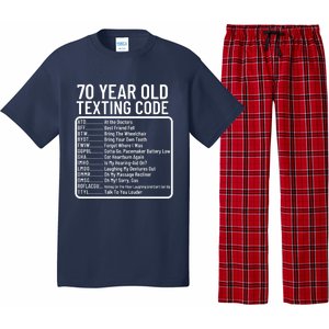 Funny 70 Year Old Texting Code Birthday Pajama Set