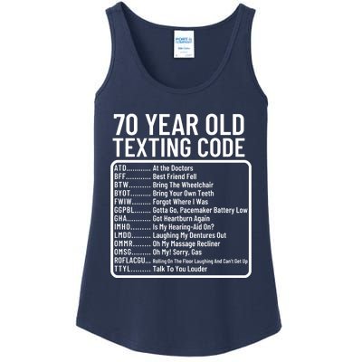 Funny 70 Year Old Texting Code Birthday Ladies Essential Tank