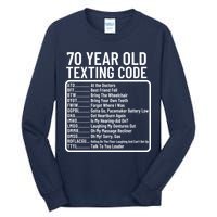 Funny 70 Year Old Texting Code Birthday Tall Long Sleeve T-Shirt