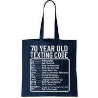 Funny 70 Year Old Texting Code Birthday Bag