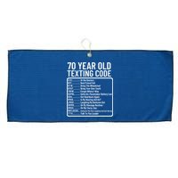 Funny 70 Year Old Texting Code Birthday Large Microfiber Waffle Golf Towel