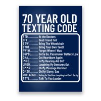 Funny 70 Year Old Texting Code Birthday Poster