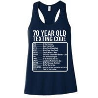 Funny 70 Year Old Texting Code Birthday Womens Tank Top