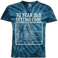 Funny 70 Year Old Texting Code Birthday Kids Tie-Dye T-Shirt