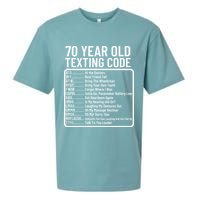 Funny 70 Year Old Texting Code Birthday Sueded Cloud Jersey T-Shirt