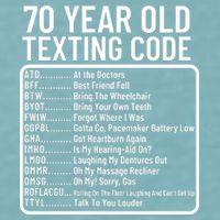 Funny 70 Year Old Texting Code Birthday Sueded Cloud Jersey T-Shirt