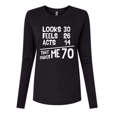 Funny 70 Year Old Joke Birthday Cute 70th Fabulous Humor Cool Gift Womens Cotton Relaxed Long Sleeve T-Shirt