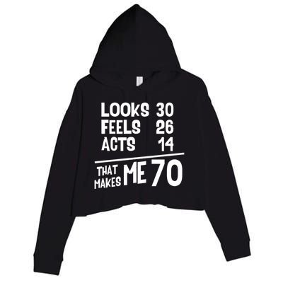 Funny 70 Year Old Joke Birthday Cute 70th Fabulous Humor Cool Gift Crop Fleece Hoodie