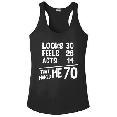 Funny 70 Year Old Joke Birthday Cute 70th Fabulous Humor Cool Gift Ladies PosiCharge Competitor Racerback Tank