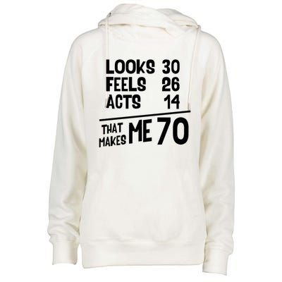 Funny 70 Year Old Joke Birthday Cute 70th Fabulous Humor Cool Gift Womens Funnel Neck Pullover Hood