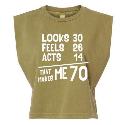 Funny 70 Year Old Joke Birthday Cute 70th Fabulous Humor Cool Gift Garment-Dyed Women's Muscle Tee