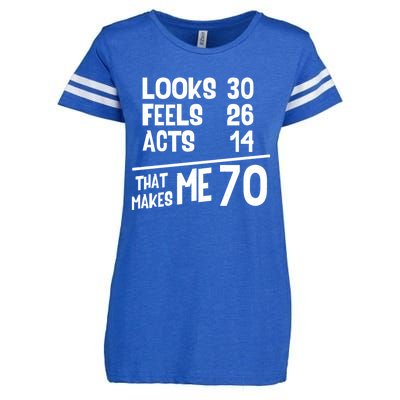 Funny 70 Year Old Joke Birthday Cute 70th Fabulous Humor Cool Gift Enza Ladies Jersey Football T-Shirt