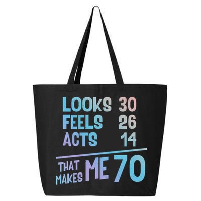 Funny 70 Year Old Joke Birthday Cute 70th Fabulous Humor Gift 25L Jumbo Tote