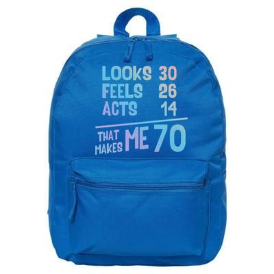 Funny 70 Year Old Joke Birthday Cute 70th Fabulous Humor Gift 16 in Basic Backpack