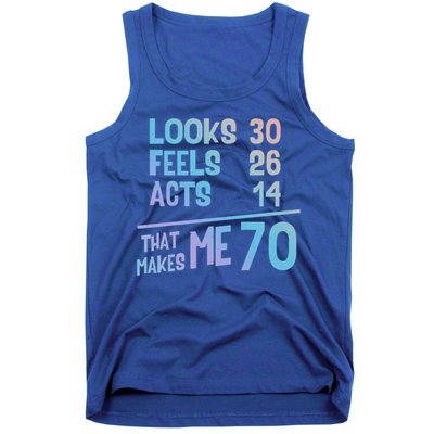 Funny 70 Year Old Joke Birthday Cute 70th Fabulous Humor Gift Tank Top