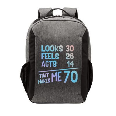 Funny 70 Year Old Joke Birthday Cute 70th Fabulous Humor Gift Vector Backpack