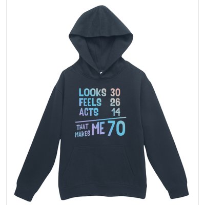 Funny 70 Year Old Joke Birthday Cute 70th Fabulous Humor Gift Urban Pullover Hoodie