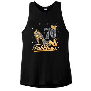 Funny 70 Years Old Joke Birthday Cute 70th Fabulous Crown Meaningful Gift Ladies PosiCharge Tri-Blend Wicking Tank