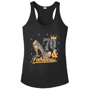 Funny 70 Years Old Joke Birthday Cute 70th Fabulous Crown Meaningful Gift Ladies PosiCharge Competitor Racerback Tank