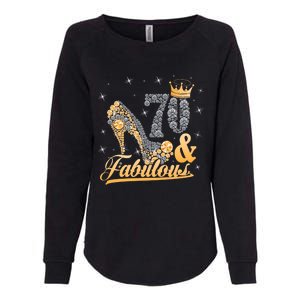 Funny 70 Years Old Joke Birthday Cute 70th Fabulous Crown Meaningful Gift Womens California Wash Sweatshirt