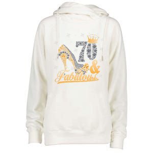 Funny 70 Years Old Joke Birthday Cute 70th Fabulous Crown Meaningful Gift Womens Funnel Neck Pullover Hood