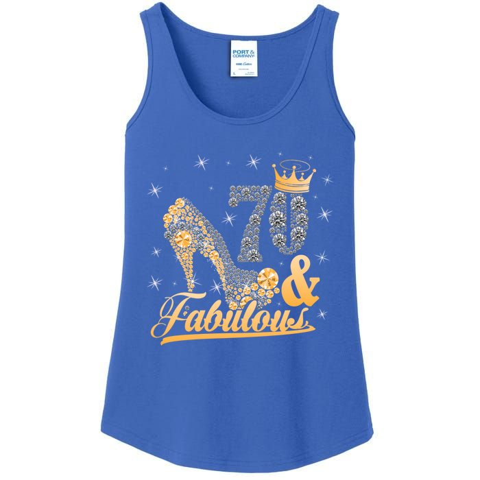 Funny 70 Years Old Joke Birthday Cute 70th Fabulous Crown Meaningful Gift Ladies Essential Tank