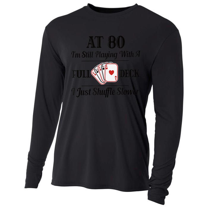 Funny 80th Birthday Gift  - 80 Year Old Cards Shirt Cooling Performance Long Sleeve Crew