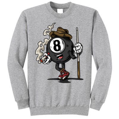 Funny 8 Ball Billiard Pool Player Eight Ball Billiards Tall Sweatshirt