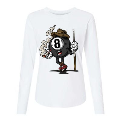 Funny 8 Ball Billiard Pool Player Eight Ball Billiards Womens Cotton Relaxed Long Sleeve T-Shirt