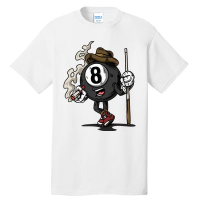 Funny 8 Ball Billiard Pool Player Eight Ball Billiards Tall T-Shirt