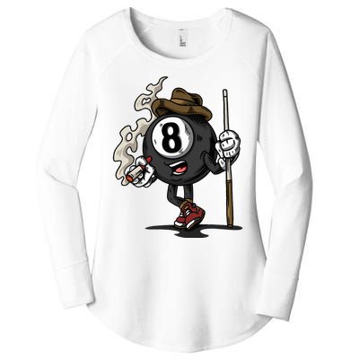 Funny 8 Ball Billiard Pool Player Eight Ball Billiards Women's Perfect Tri Tunic Long Sleeve Shirt