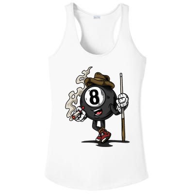 Funny 8 Ball Billiard Pool Player Eight Ball Billiards Ladies PosiCharge Competitor Racerback Tank