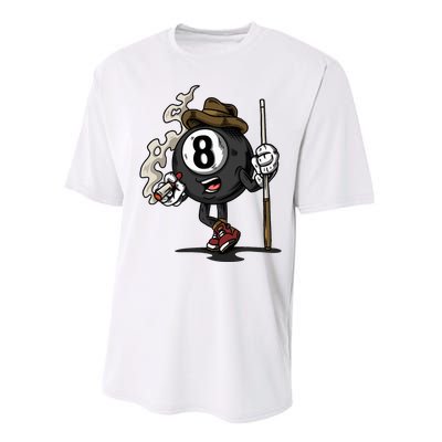 Funny 8 Ball Billiard Pool Player Eight Ball Billiards Performance Sprint T-Shirt