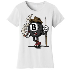 Funny 8 Ball Billiard Pool Player Eight Ball Billiards Women's T-Shirt