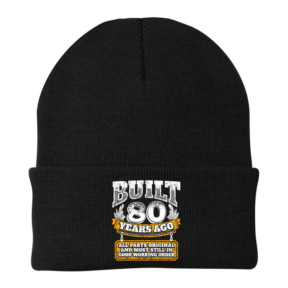 Funny 80th Birthday Gift BDay Gift Saying Age 80 Year Joke Beanie