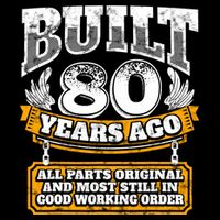 Funny 80th Birthday Gift BDay Gift Saying Age 80 Year Joke Flat Bill Trucker Hat