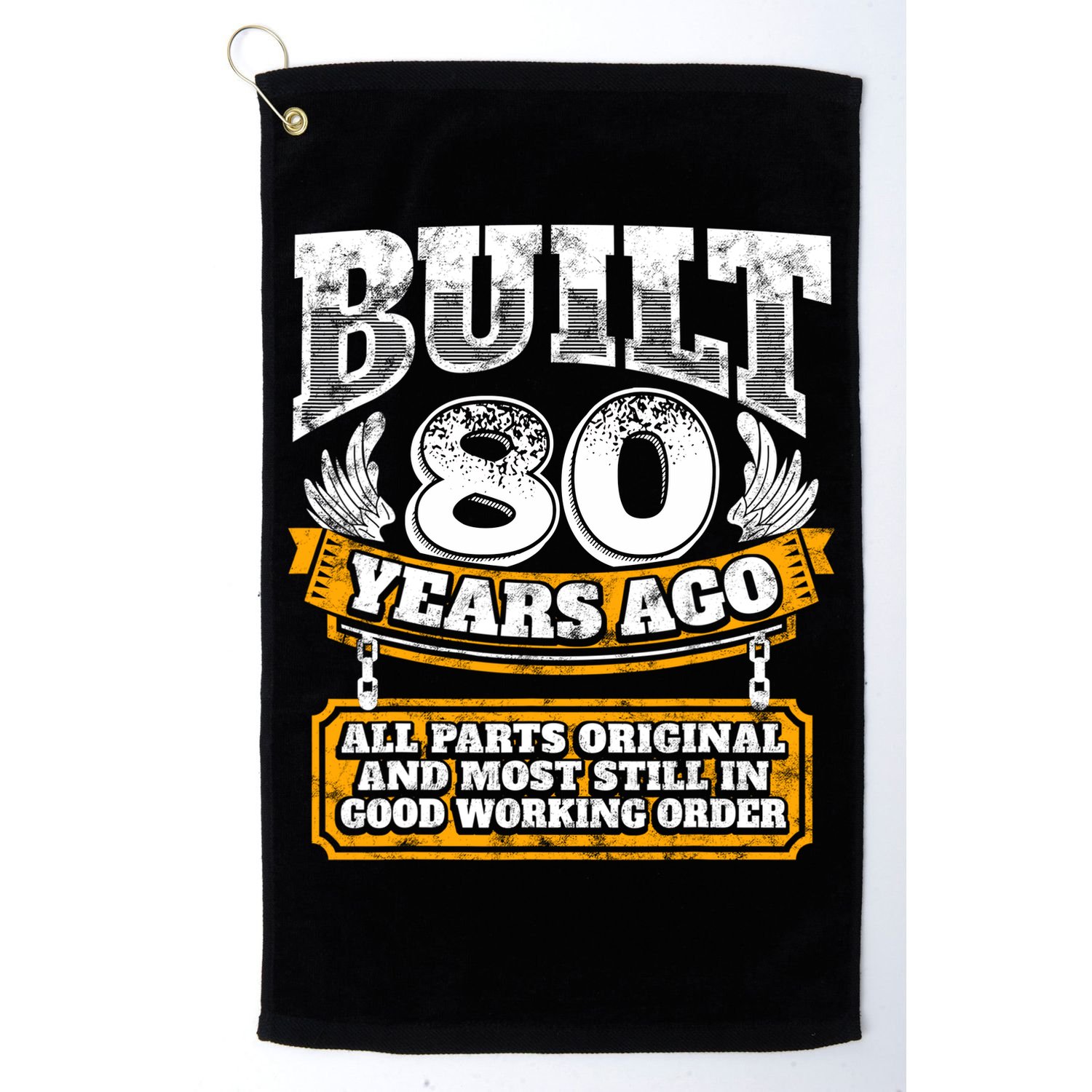Funny 80th Birthday Gift BDay Gift Saying Age 80 Year Joke Golf Towel