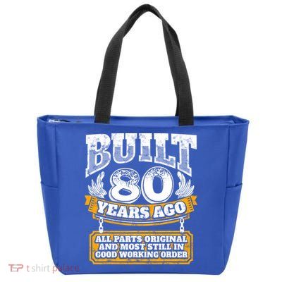 Funny 80th Birthday Gift BDay Gift Saying Age 80 Year Joke Zip Tote Bag