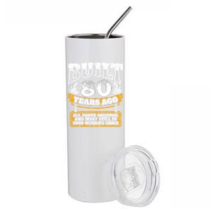 Funny 80th Birthday Gift BDay Gift Saying Age 80 Year Joke Stainless Steel Tumbler